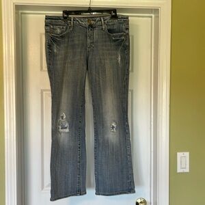 Vigoss Amethyst Collection The Jolie Bootcut Ripped Patched medium wash 13/14